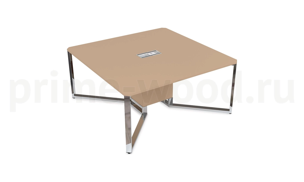Стол-квадрат 160x160x75 см на металлокаркасе арт. 16СК.166 (глянец) цвет: Ivory - фото 4